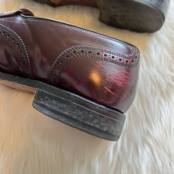 Florsheim Mens Lexington Wingtip Loafer Dress Shoes Brown Leather Tassel 9.5 3E - Picture 8 of 10